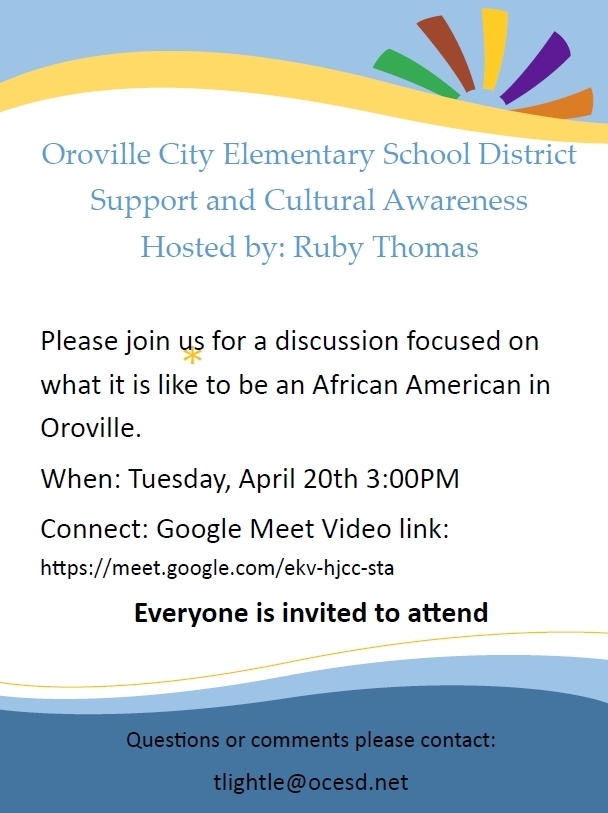 Support and Cultural Awareness Webinar April 20 at 3 PM