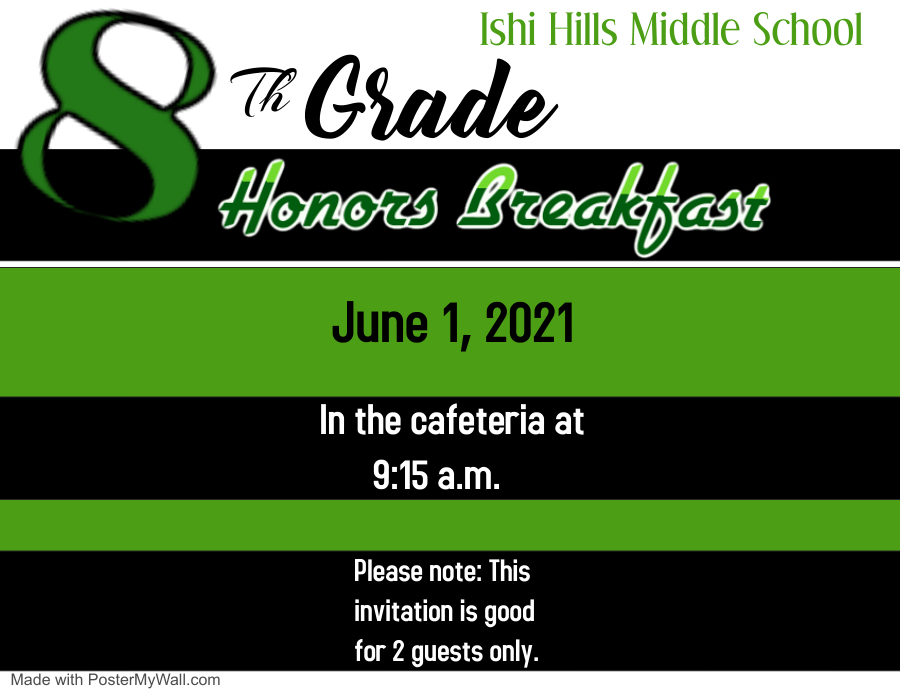 8th grade Honors Breakfast 2021