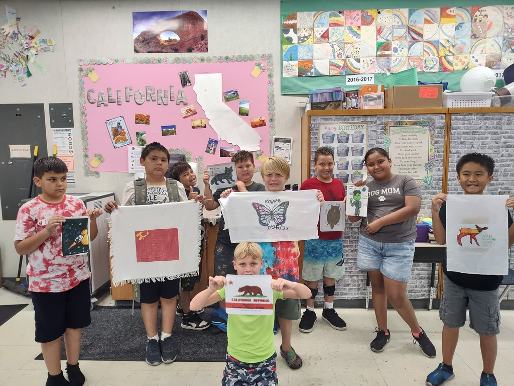 students showing art