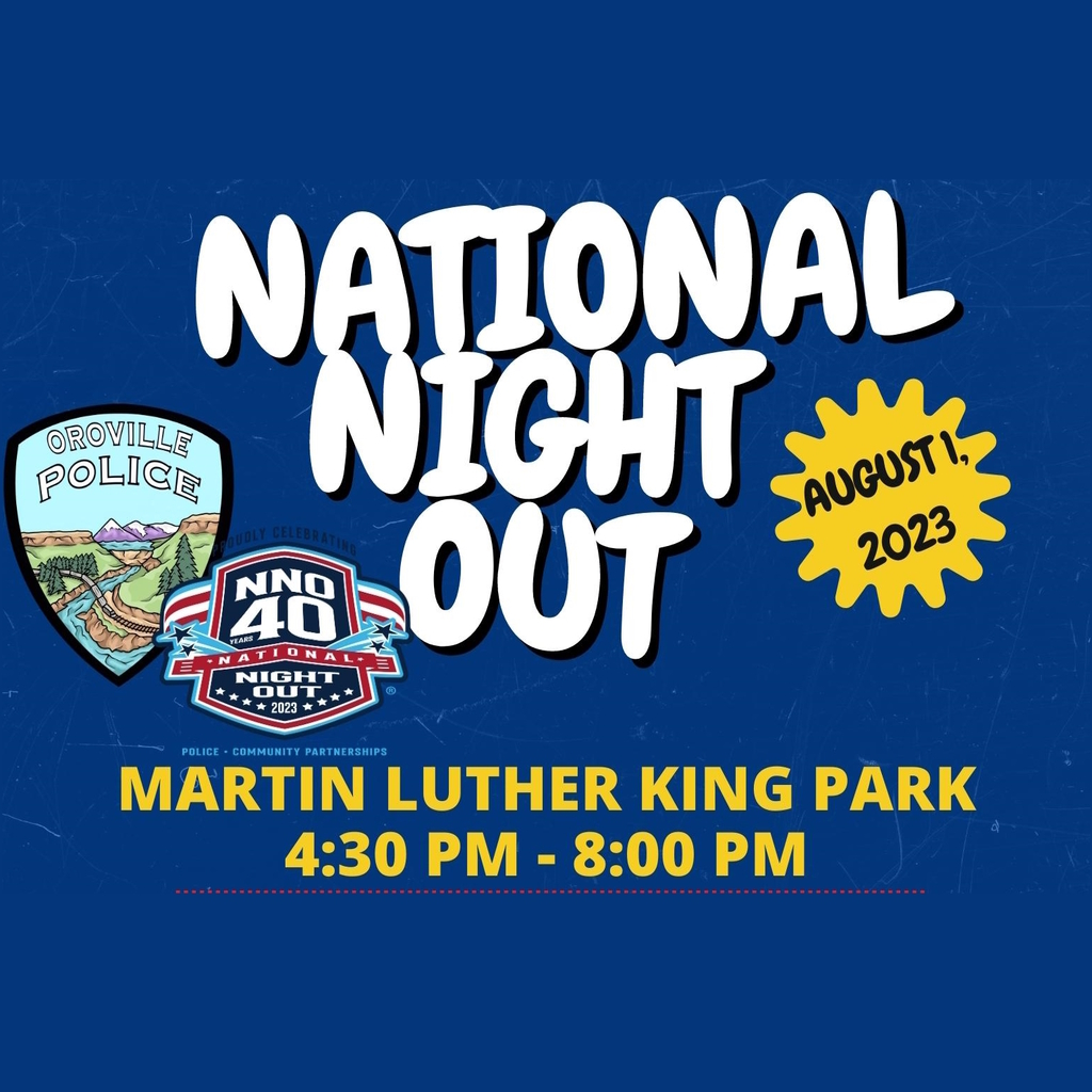 National Night Out. August 1, 2023 Martin Luther King Park, 4:30 PM - 8:00 PM